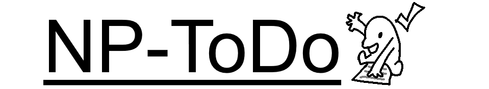 Banner Image: NP-ToDo. Features the software mascot, a small little guy holding a piece of paper with a check mark by his head.